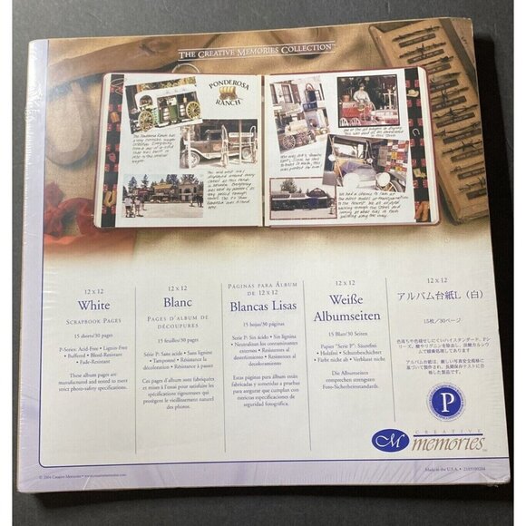 Creative Memories 12x12 Old style White page Refill 15 Sheet Scrapbook Pages NEW - Picture 1 of 4